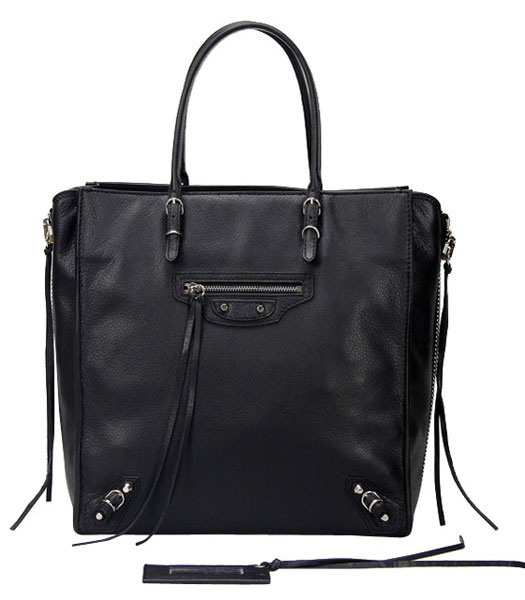 Balenciaga Piccolo Papier A5 in pelle nera Anglaise Borsa